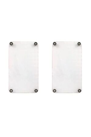 Cam Ocak Koruyucu ve  Kesim Tablası Mor Çiçek (80cm x 52cm) 2 Parça, 5'li Ocaklar